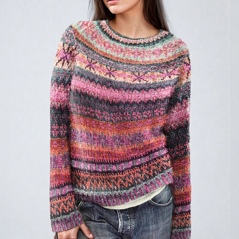 Dames Trui Met Patroon Casual 2