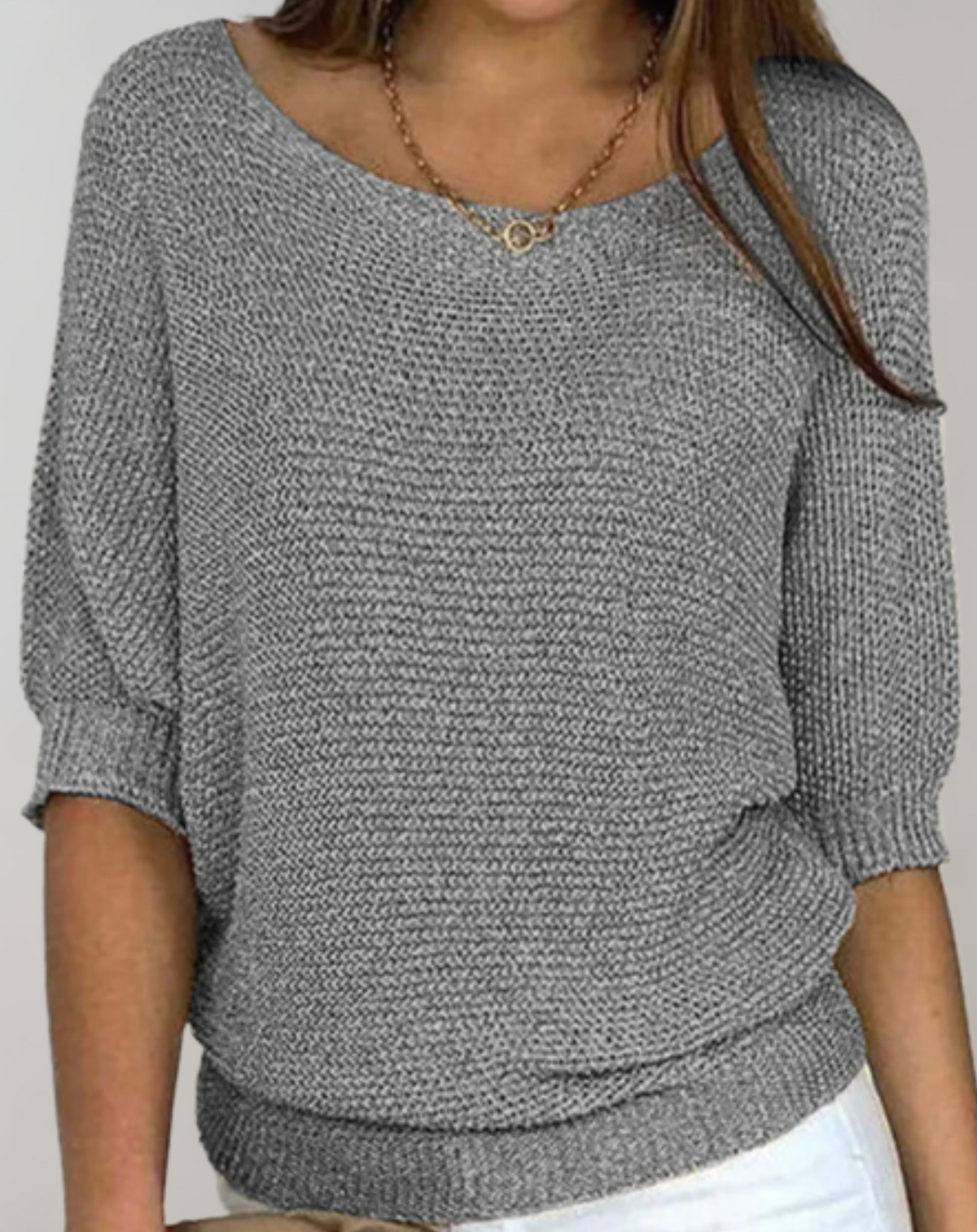 Dames Trui Met Ronde Hals En Halflange Mouwen 7