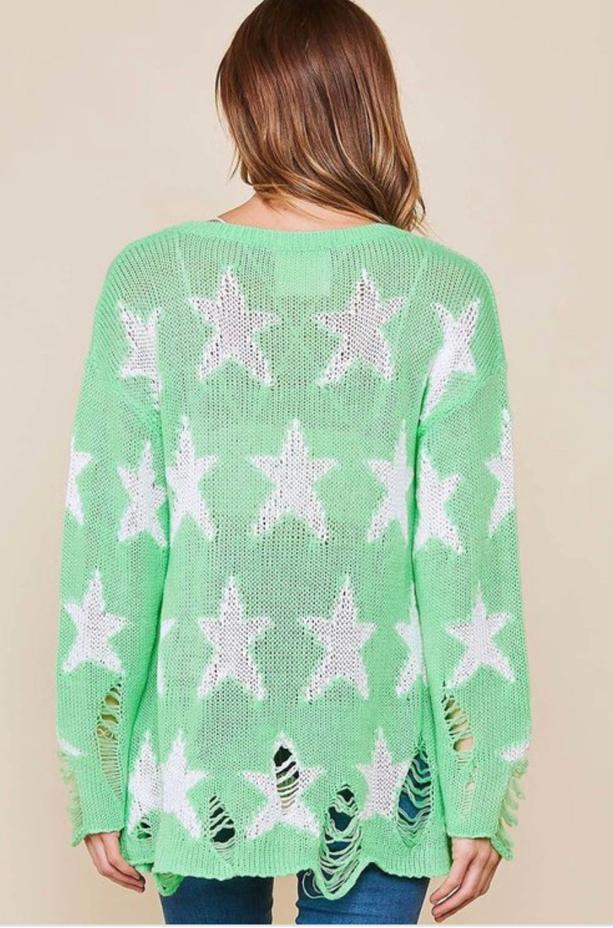Dames Trui Met Sterrenprint Losse Pasvorm Gebreid 3