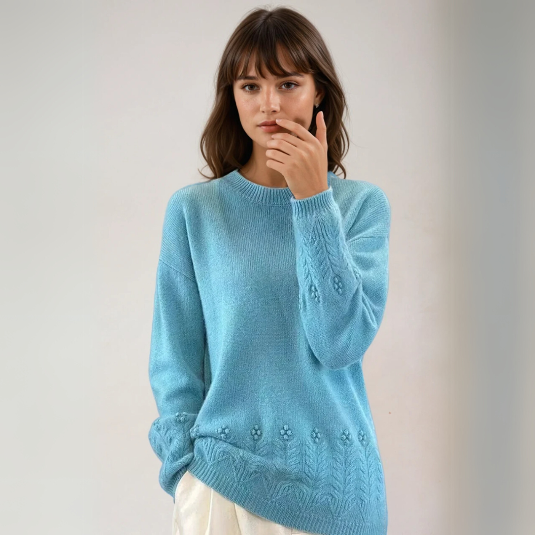 Dames Trui Scandinavisch Bloemenpatroon Gebreid 2