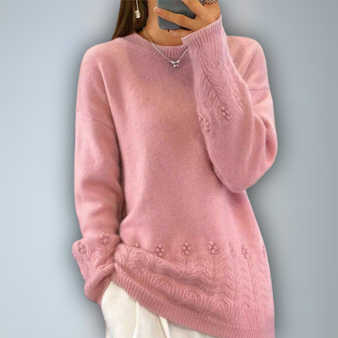 Dames Trui Scandinavisch Bloemenpatroon Gebreid 3