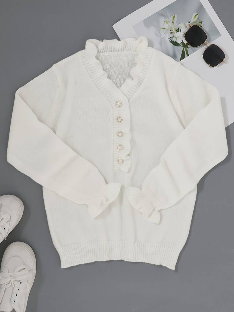 Dames Trui V-hals Luxe Materiaal 2