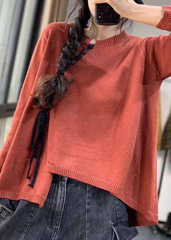 Dames Trui met Asymmetrisch Ontwerp en Knopen 2