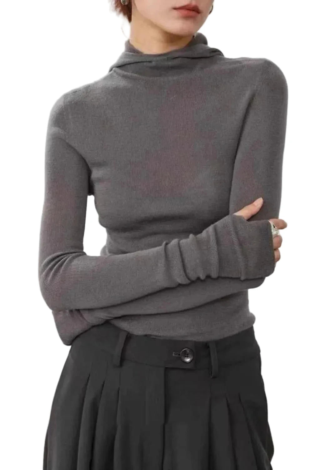 Dames Trui met Capuchon Slim Fit Herfststijl 0