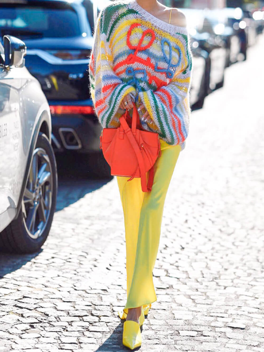 Dames Trui met Contrasterende Regenboogstrepen 3