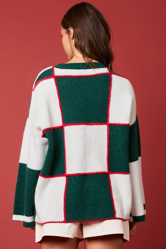 Dames Trui met Kleurblok en Steekdetails 3