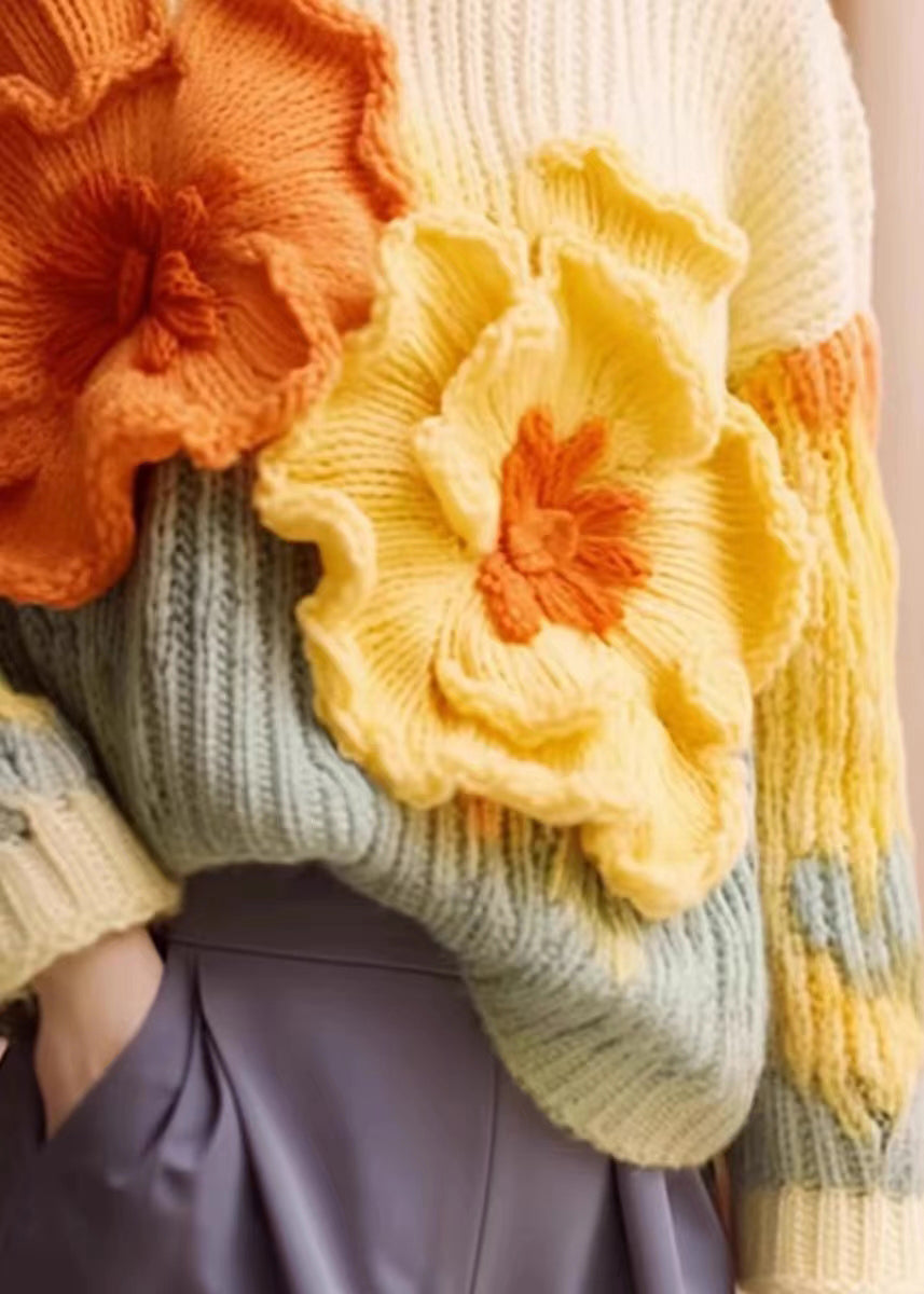 Dames Trui met Lange Mouwen en Bloemenprint 3