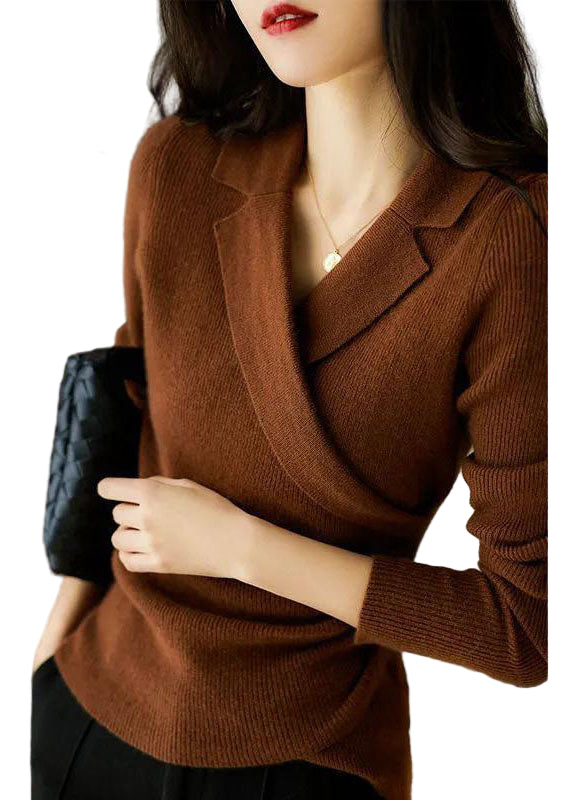 Dames Trui met Peter Pan Kraag en Asymmetrisch Ontwerp 0