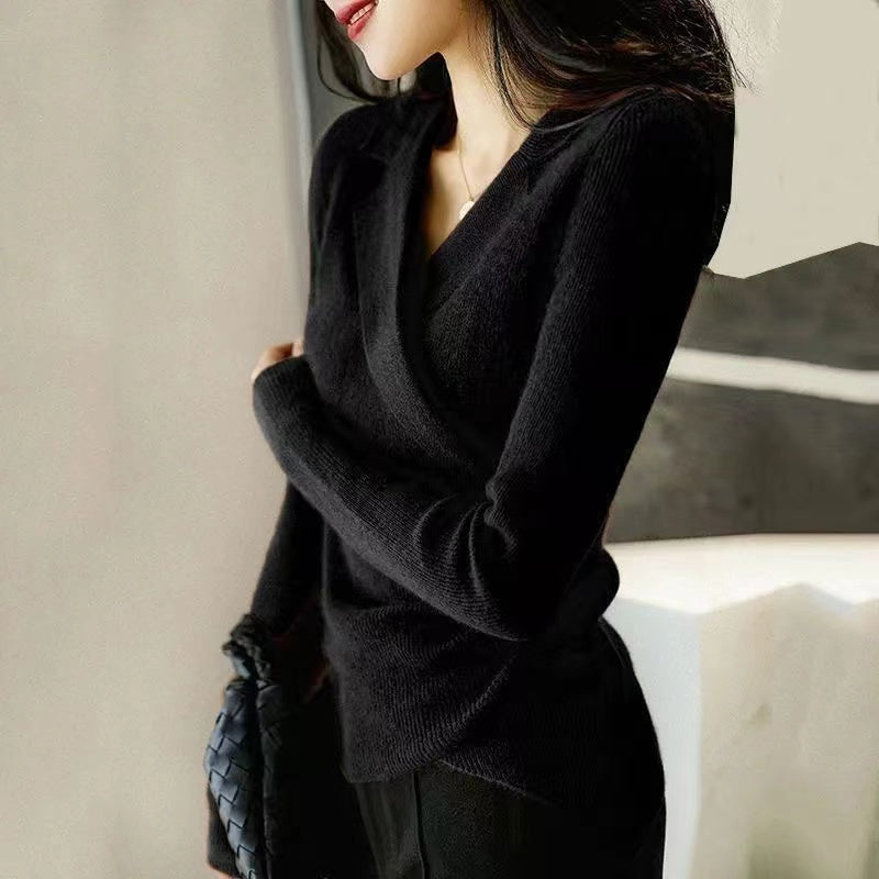 Dames Trui met Peter Pan Kraag en Asymmetrisch Ontwerp 6