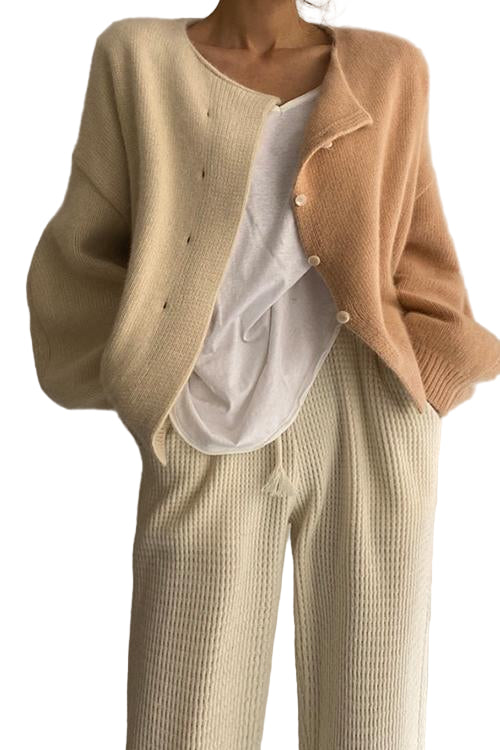 Dames Trui met Verlaagde Schouder en Kleurblokken 0