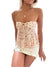Dames Tube Top Met Bloemenprint En Lace-Up Rug 0
