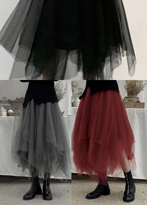 Dames Tulle Rok in Grijs met Patchwork 4
