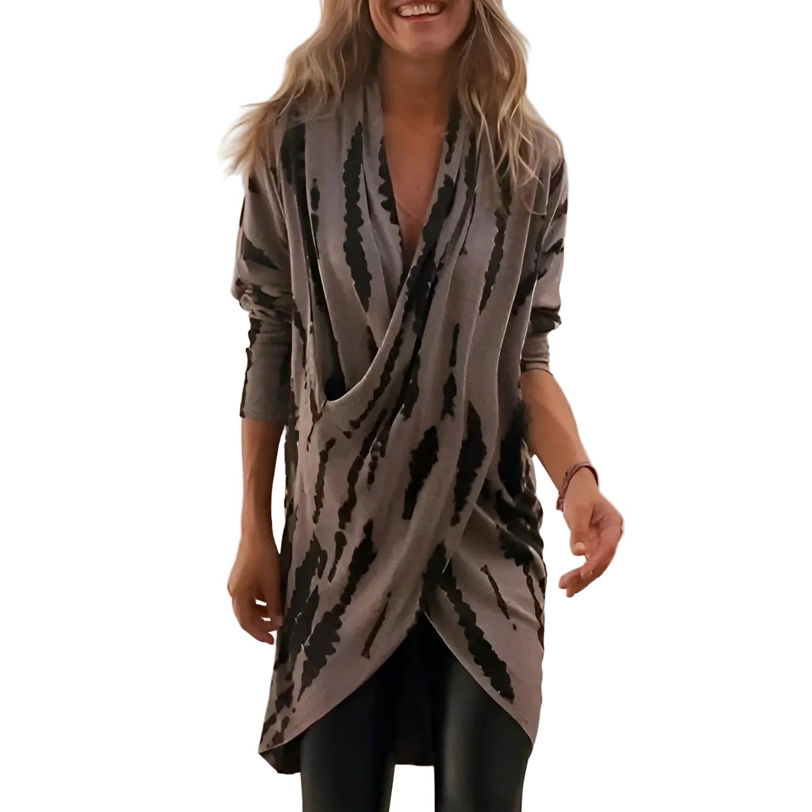 Dames Tuniek V-hals Abstracte Print 0