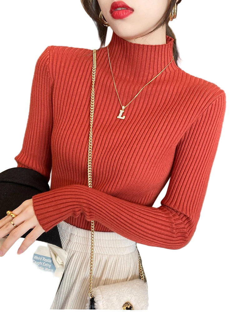 Dames Turtleneck Trui Gebreid Casual Langs Mouwen 7