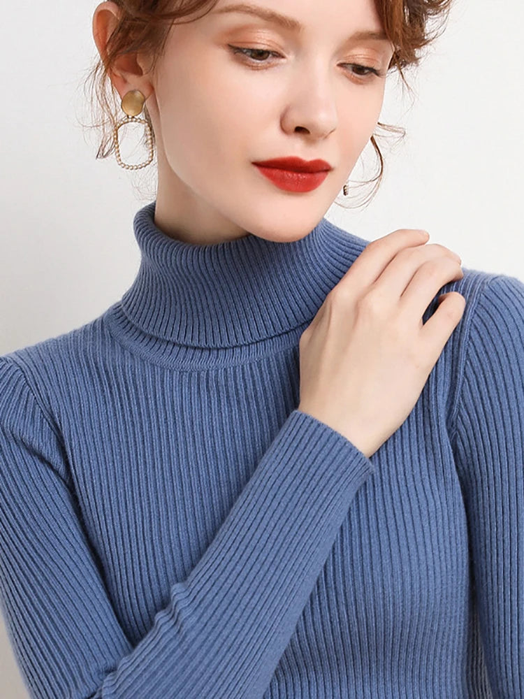 Dames Turtleneck Trui Gebreid Zacht Kasjmier voor Herfst en Winter 10