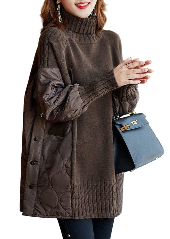 Dames Turtleneck Trui Losse Pasvorm 0