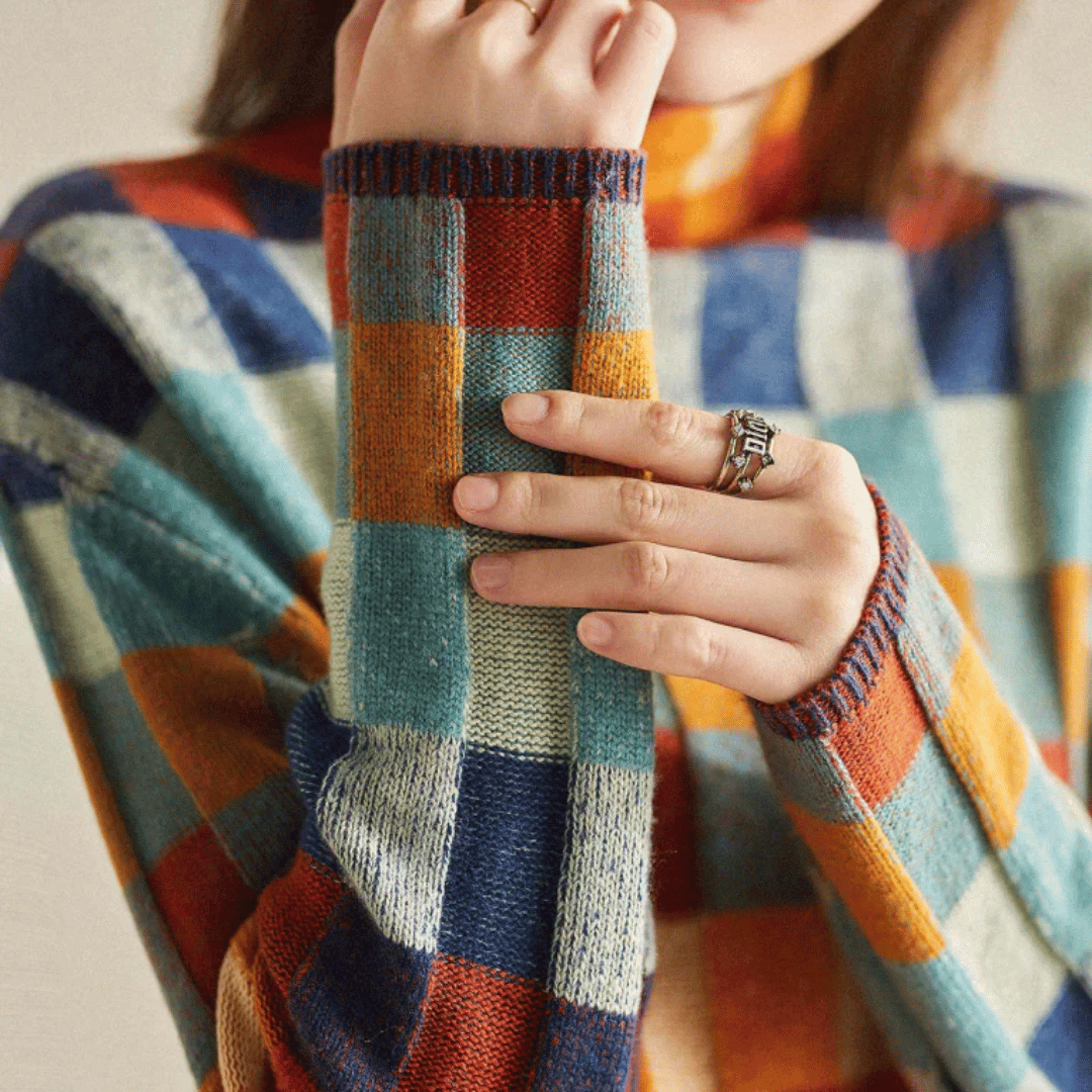 Dames Turtleneck Trui Patchwork Stijl 2