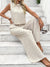 Dames Twee-delige Set Linnen Mouwloze Top en Broek Casual Zomeroutfit 1