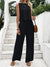 Dames Twee-delige Set Linnen Mouwloze Top en Broek Casual Zomeroutfit 3