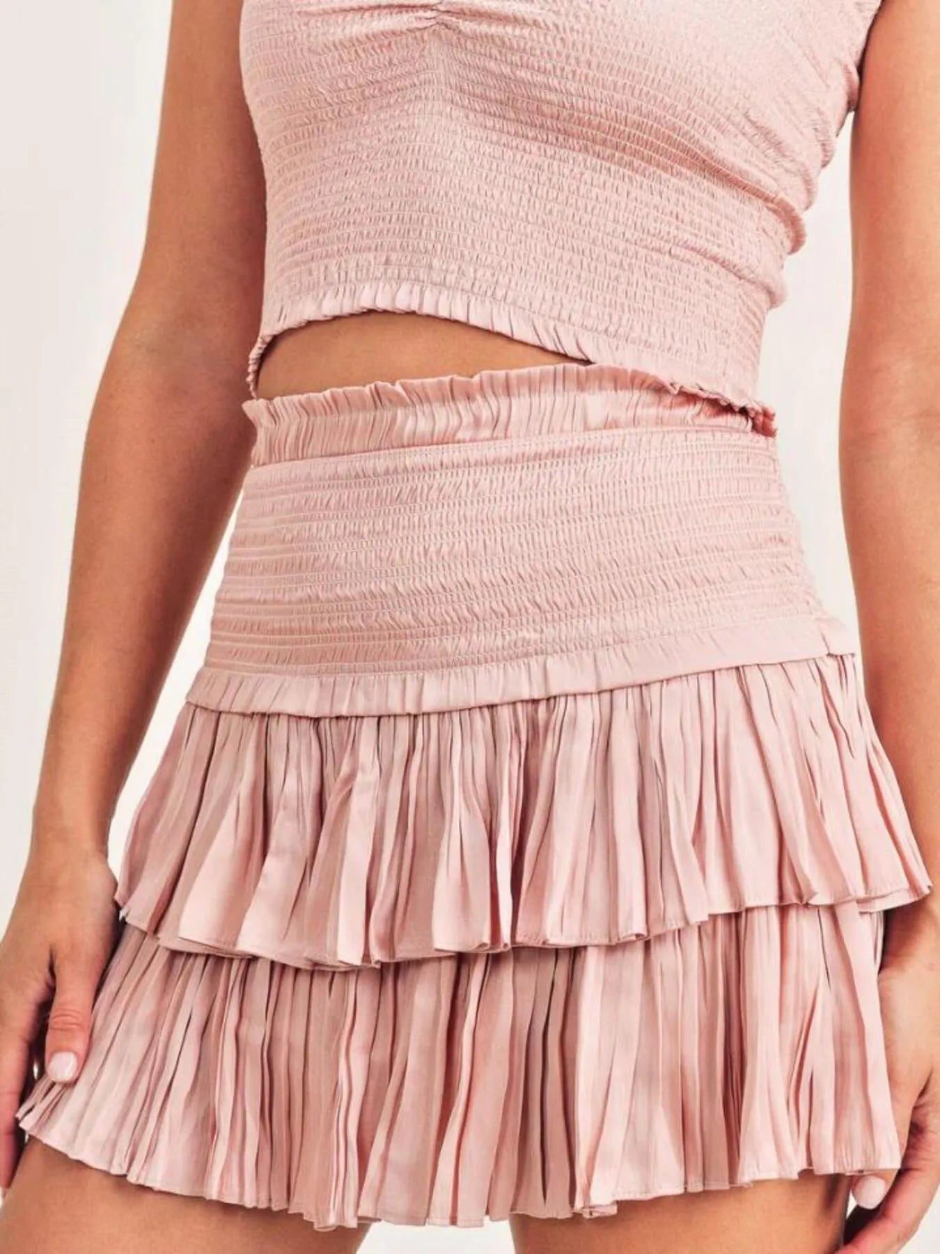 Dames Twee Delige Set Cami en Rok met Hartvormige Halslijn Polyester Katoen 5