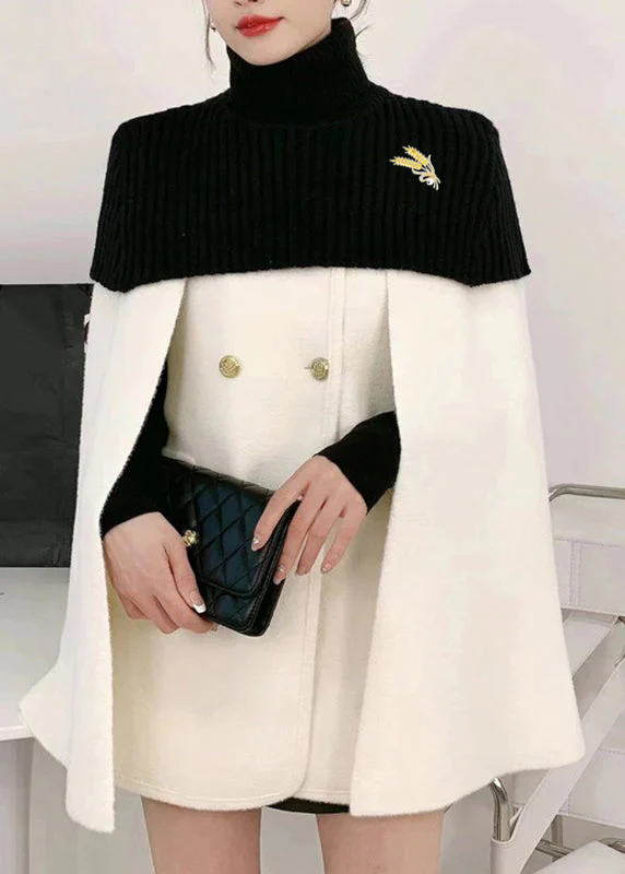 Dames Twee Delige Set Met Gebreide Cape En Wolken Coats 1