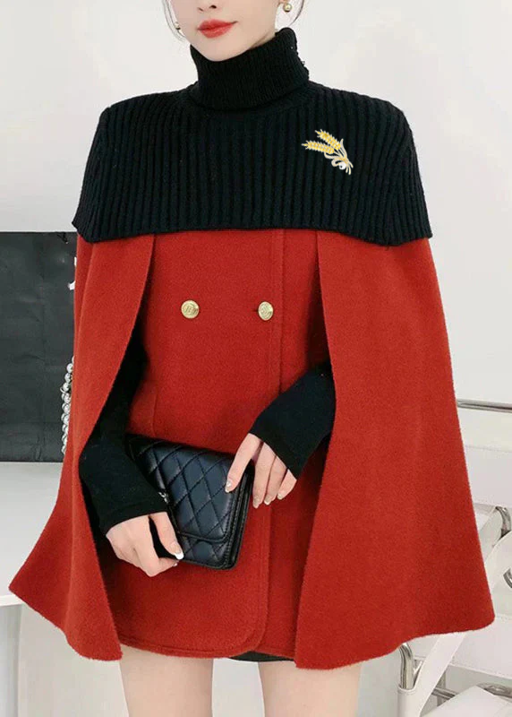 Dames Twee Delige Set Met Gebreide Cape En Wolken Coats 4