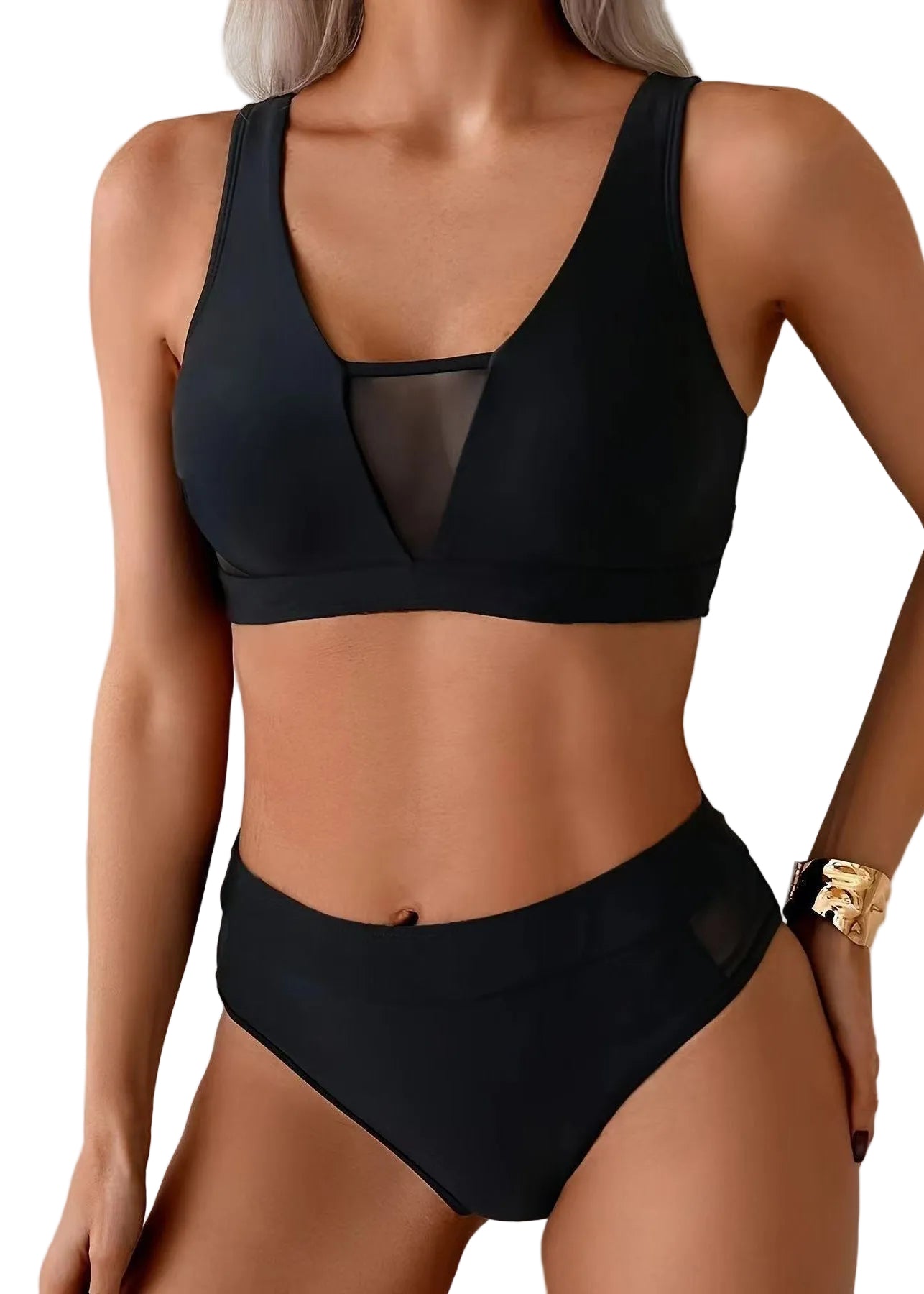 Dames Tweedelige Badmode Set Zwart 0