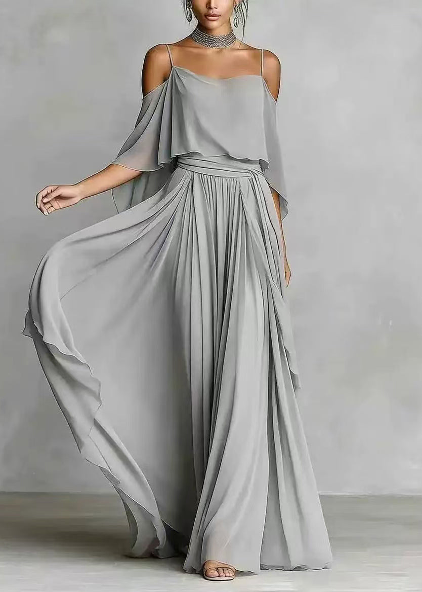 Dames Tweedelige Set Asymmetrisch Gedrapeerd voor Zomerse Gelegenheden 3