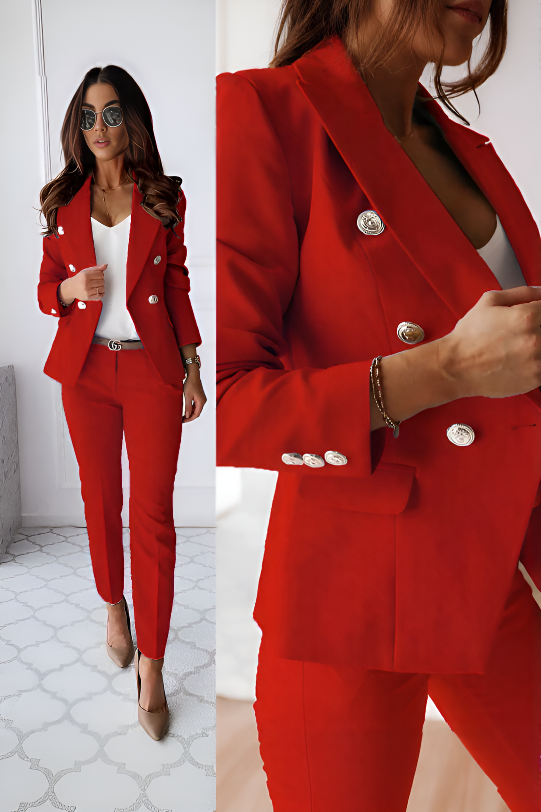 Dames Tweedelige Set Blazer en Pantalon Modern 12
