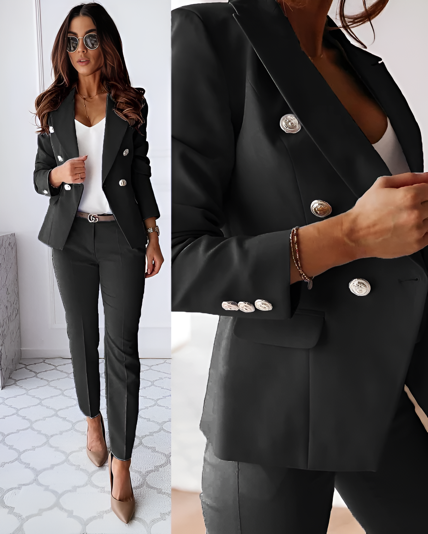 Dames Tweedelige Set Blazer en Pantalon Modern 4
