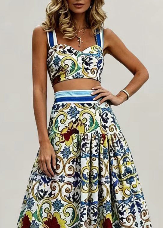 Dames Tweedelige Set Cami-Top en Rok Boho Stijl 3
