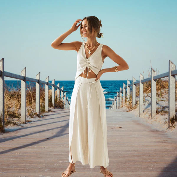 Dames Tweedelige Set Casual Ademend Materiaal V-Hals 5