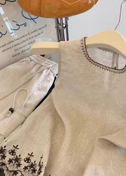 Dames Tweedelige Set Casual O-hals Borduursel 4
