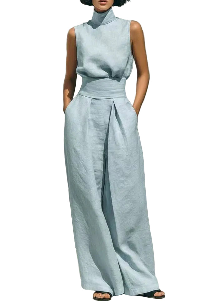 Dames Tweedelige Set Hoge Hals Zomerstijl 0