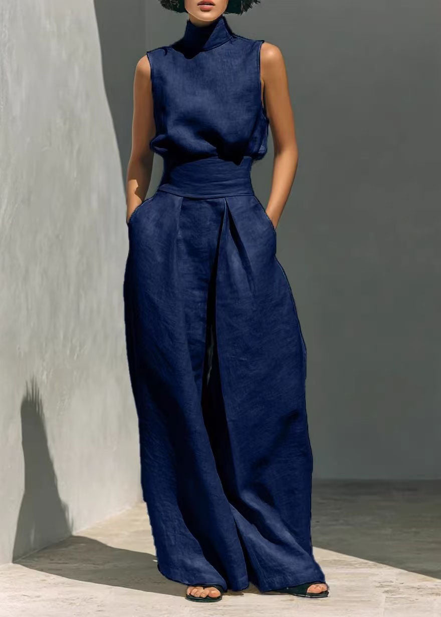 Dames Tweedelige Set Hoge Hals Zomerstijl 1