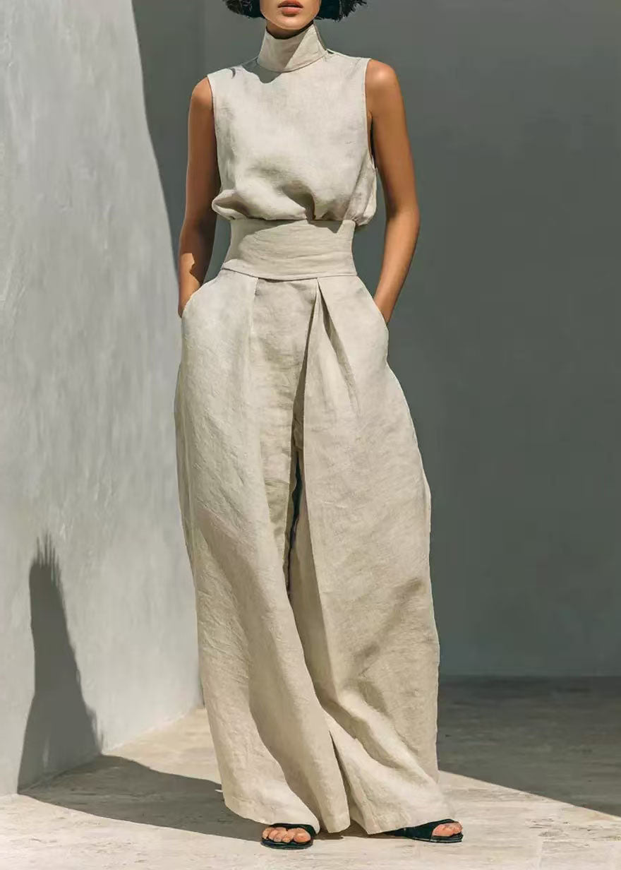 Dames Tweedelige Set Hoge Hals Zomerstijl 4