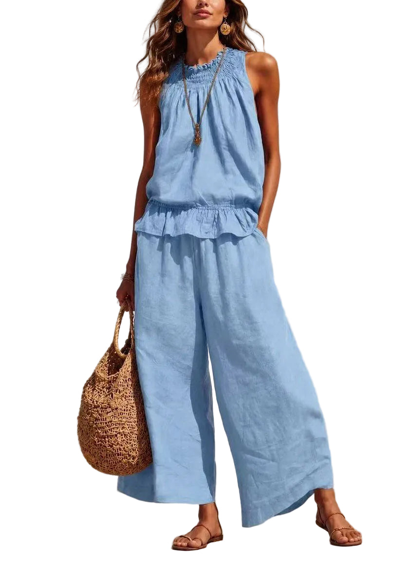 Dames Tweedelige Set Koude Schouder Zomerstijl 0