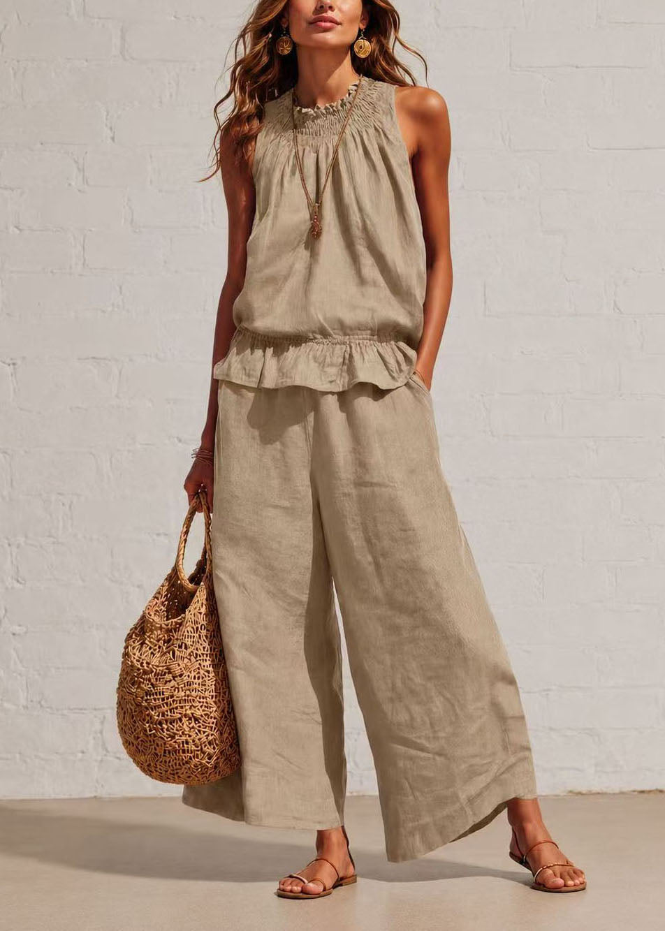 Dames Tweedelige Set Koude Schouder Zomerstijl 3