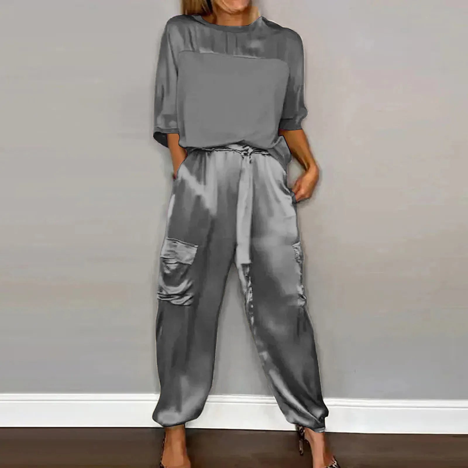 Dames Tweedelige Set Losvallende Top en Broek Comfy Style 5