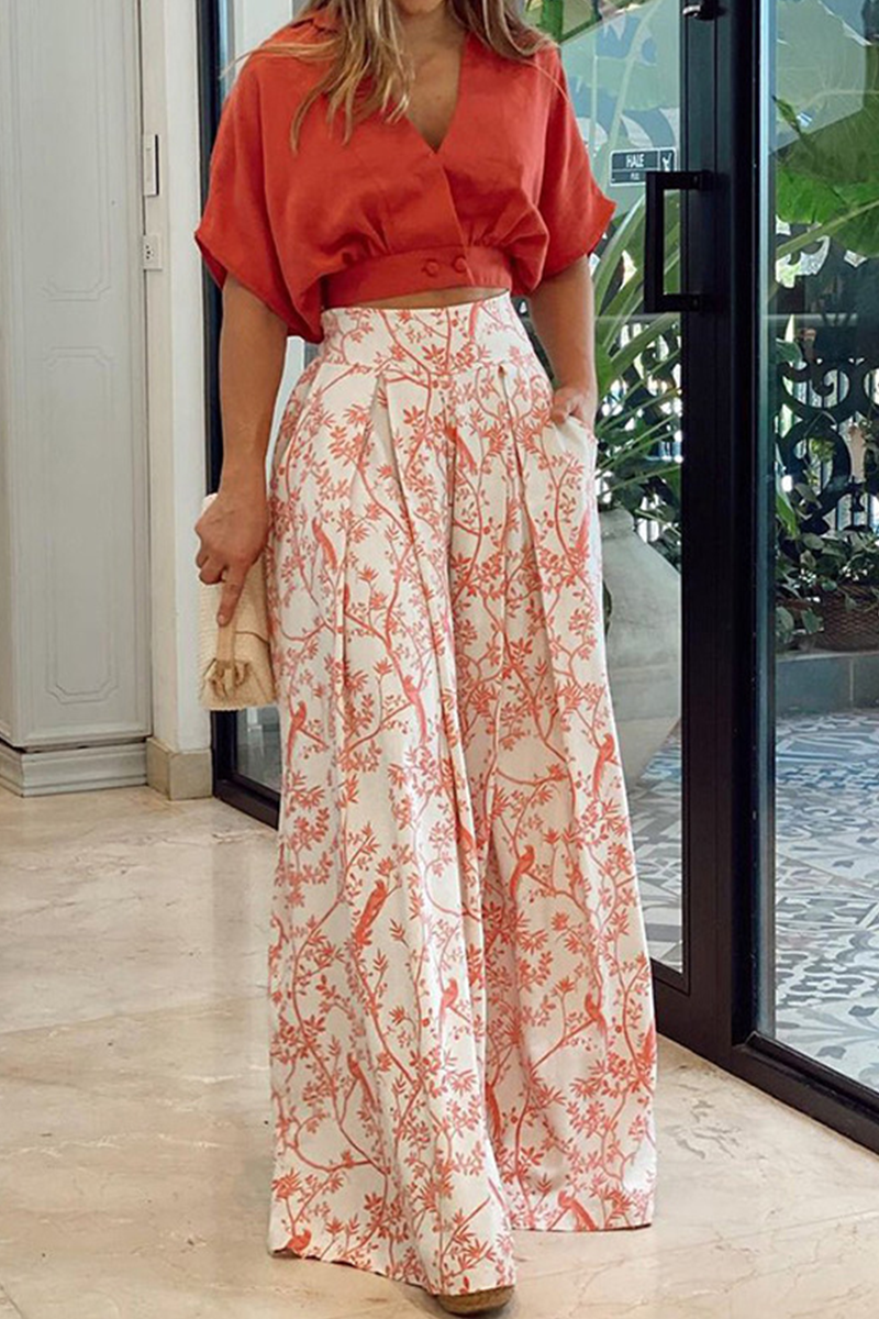 Dames Tweedelige Set Met Crop-Top En Losse Broek 2
