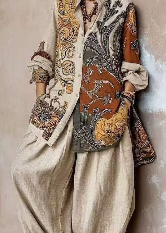 Dames Tweedelige Set Met Oversized Print En Peter Pan-kraag 2