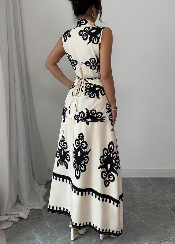 Dames Tweedelige Set Mouwloos Asymmetrisch Design 2