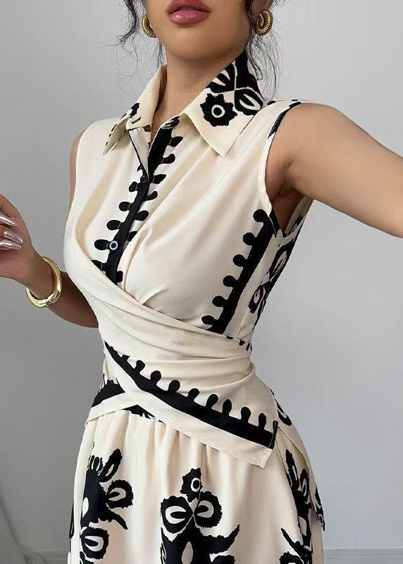 Dames Tweedelige Set Mouwloos Asymmetrisch Design 3