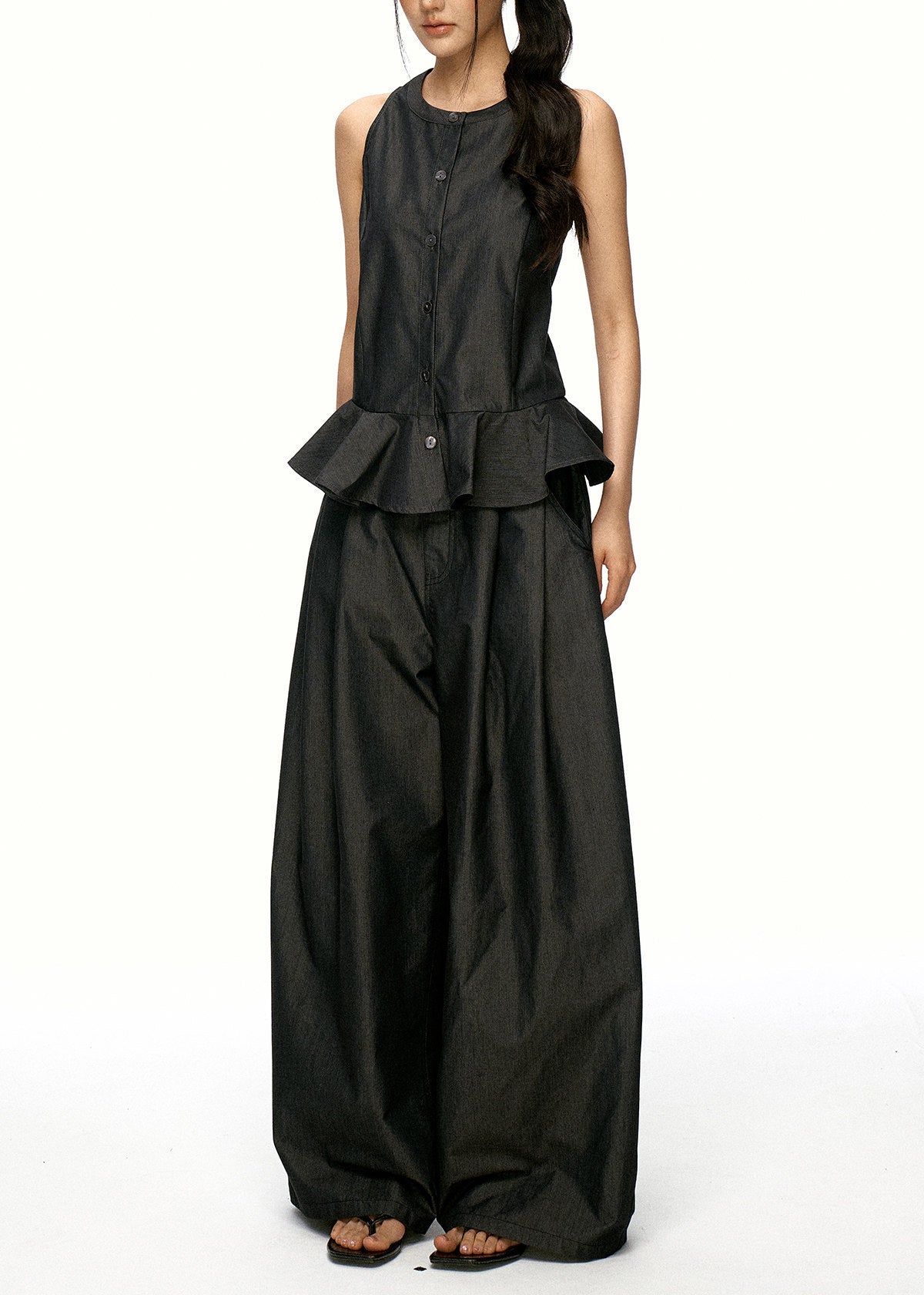 Dames Tweedelige Set Mouwloos Patchwork Stijl 1