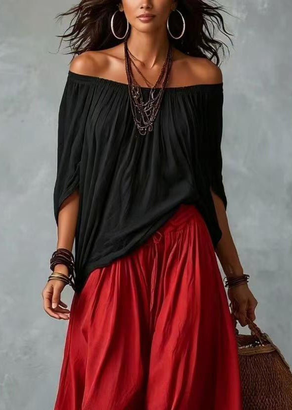 Dames Tweedelige Set Oversized Met Koude Schouder Vleermuismouw 3