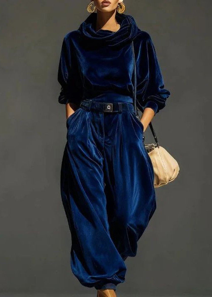 Dames Tweedelige Set Top met Capuchon en Harembroek Vintage Stijl 2