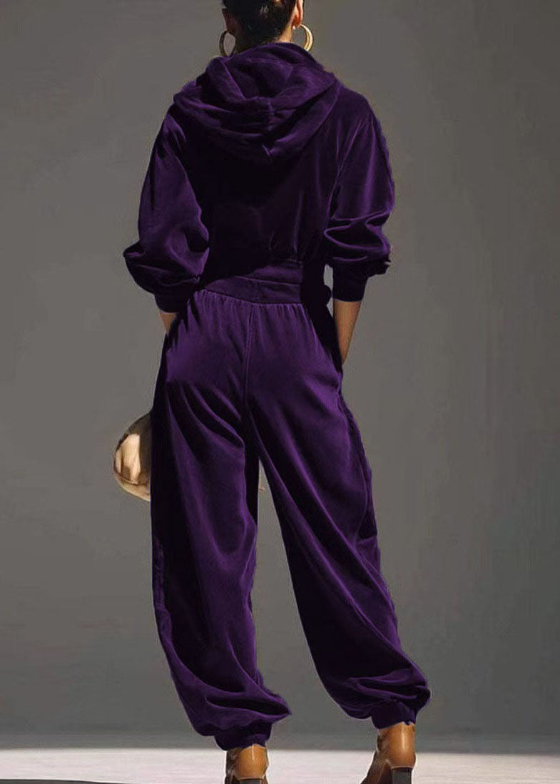 Dames Tweedelige Set Top met Capuchon en Harembroek Vintage Stijl 3