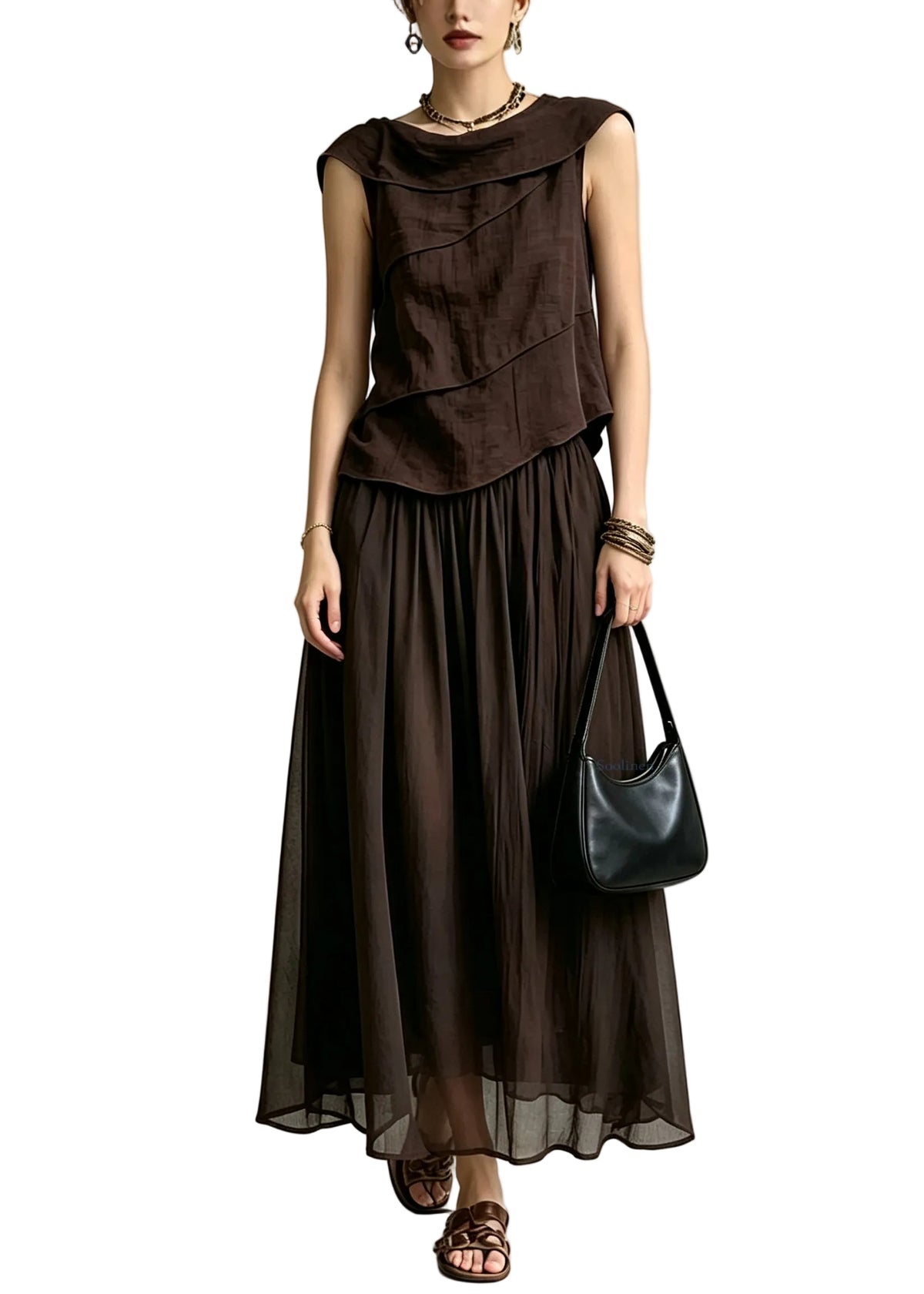 Dames Tweedelige Set Topje en Maxirok Casual Zomerstijl 0