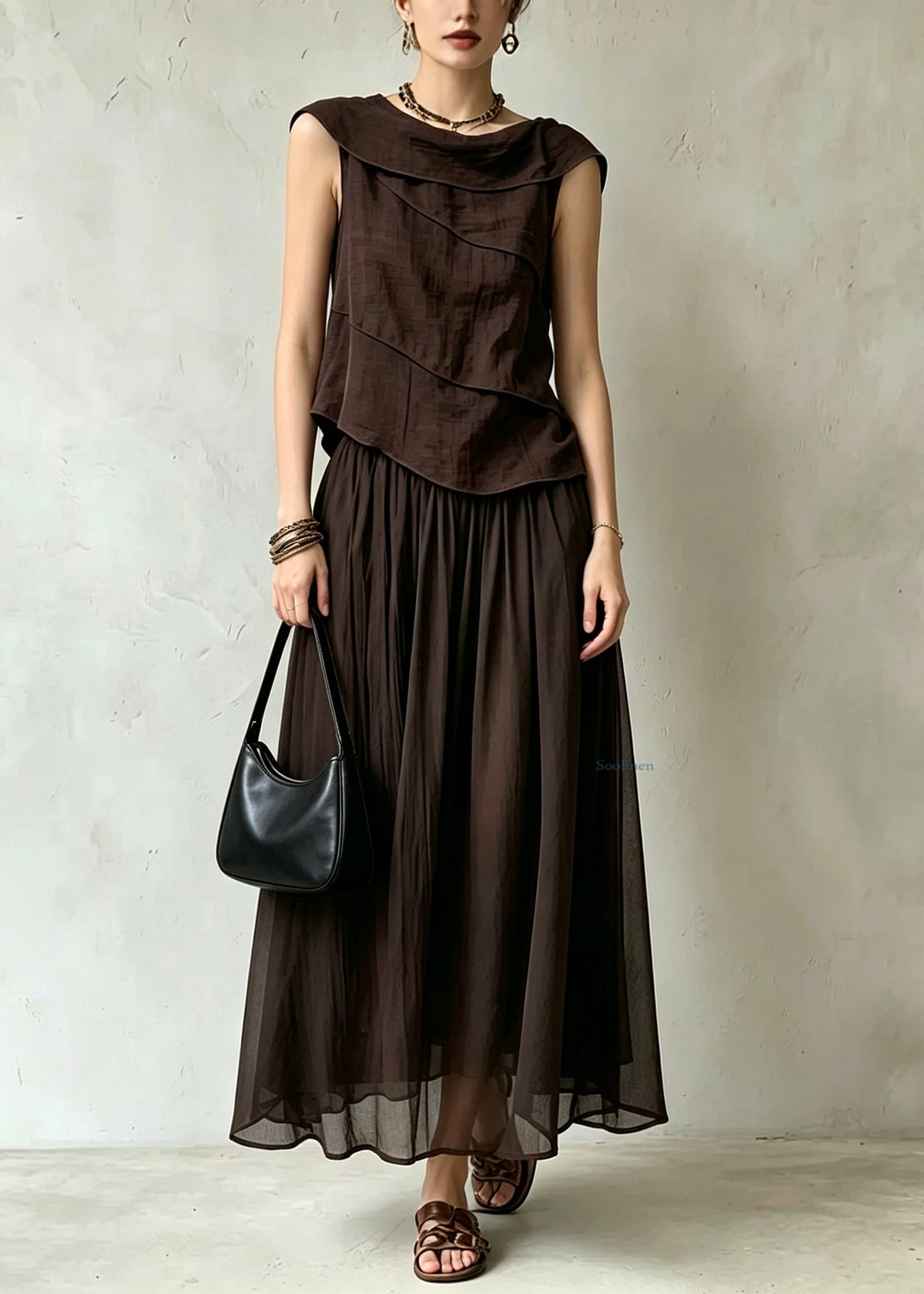 Dames Tweedelige Set Topje en Maxirok Casual Zomerstijl 2