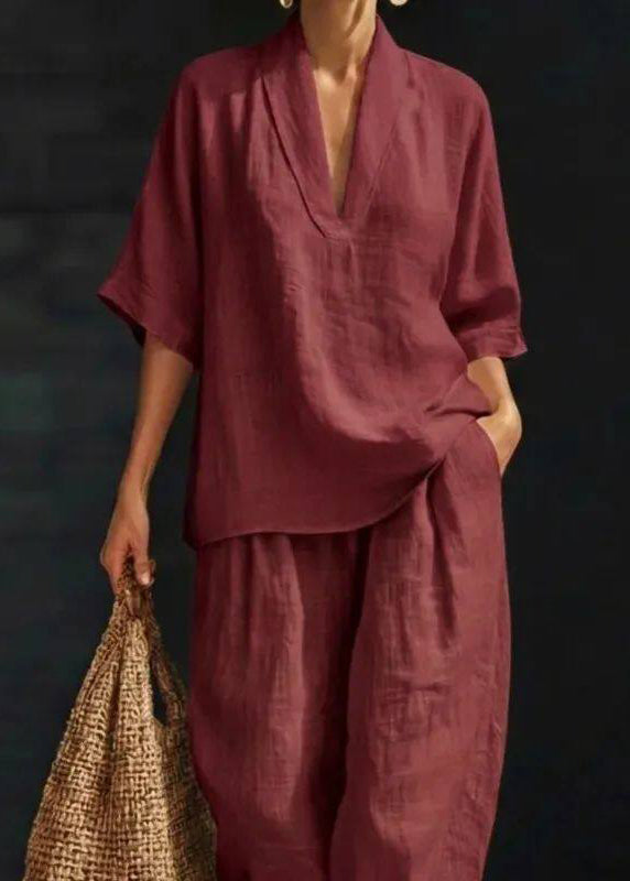 Dames Tweedelige Set V-hals Oversized voor Zomerstijl 3